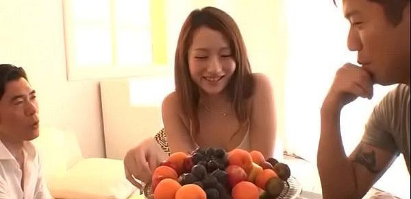  Reon Otowa uses her tight pussy and mouth on two cocks - More at Javhd.net